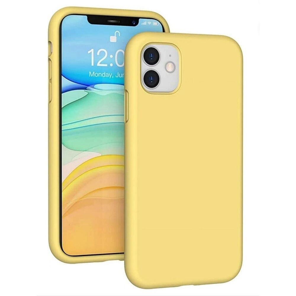 Yellow Silicone Phone Case for iPhone 11 - 6.1" Soft Protective Cover